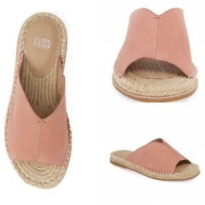 EILEEN Fisher-Milly Espadrille Dusty Rose Tumbled Nubuck Sandals